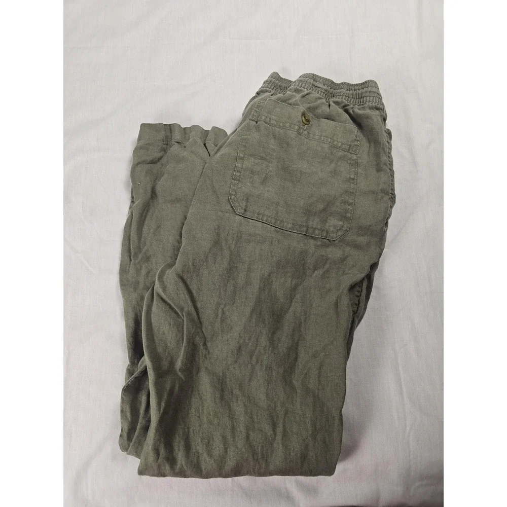 Quince Pants Mens XL Green Linen Drawstring Beach Jogger Relaxed Fit Casual
